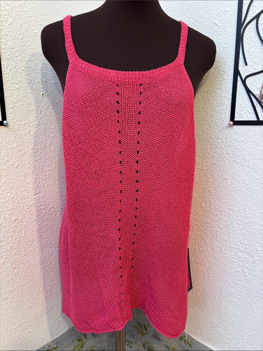 NWT Rock & Roll Denim hot pink sleeveless knit top. Size 2X.